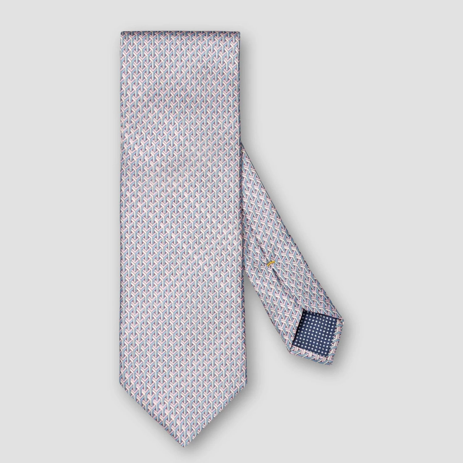 Pink & Blue Geometric Print Silk Tie - ETON 3 Pink & Blue Geometric Print Silk Tie - ETON