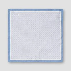 ETON Light Blue Geometric Pattern Silk Pocket Square -ETON Store 19772 2464aae1a6 original
