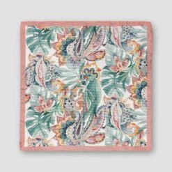 ETON Coral Pink Multicolour Floral Silk Pocket Square -ETON Store 19775 d170d1aa8a original