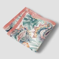 ETON Coral Pink Multicolour Floral Silk Pocket Square