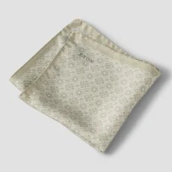 ETON Green Geometric Silk Pocket Square