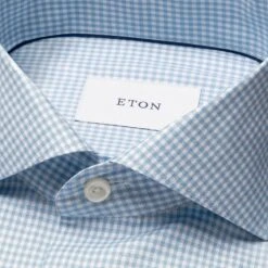 Light Blue Check Signature Oxford Contemporary Fit Shirt - ETON 7 Light Blue Check Signature Oxford Contemporary Fit Shirt - ETON -ETON Store 19873 6cc9893a4b original
