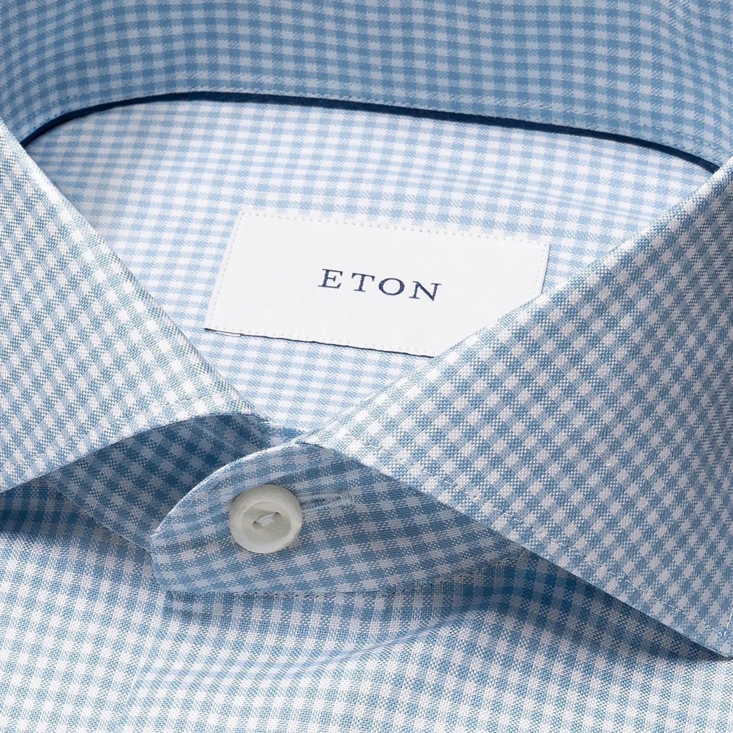 Light Blue Check Signature Oxford Contemporary Fit Shirt - ETON 4 Light Blue Check Signature Oxford Contemporary Fit Shirt - ETON - Image 2