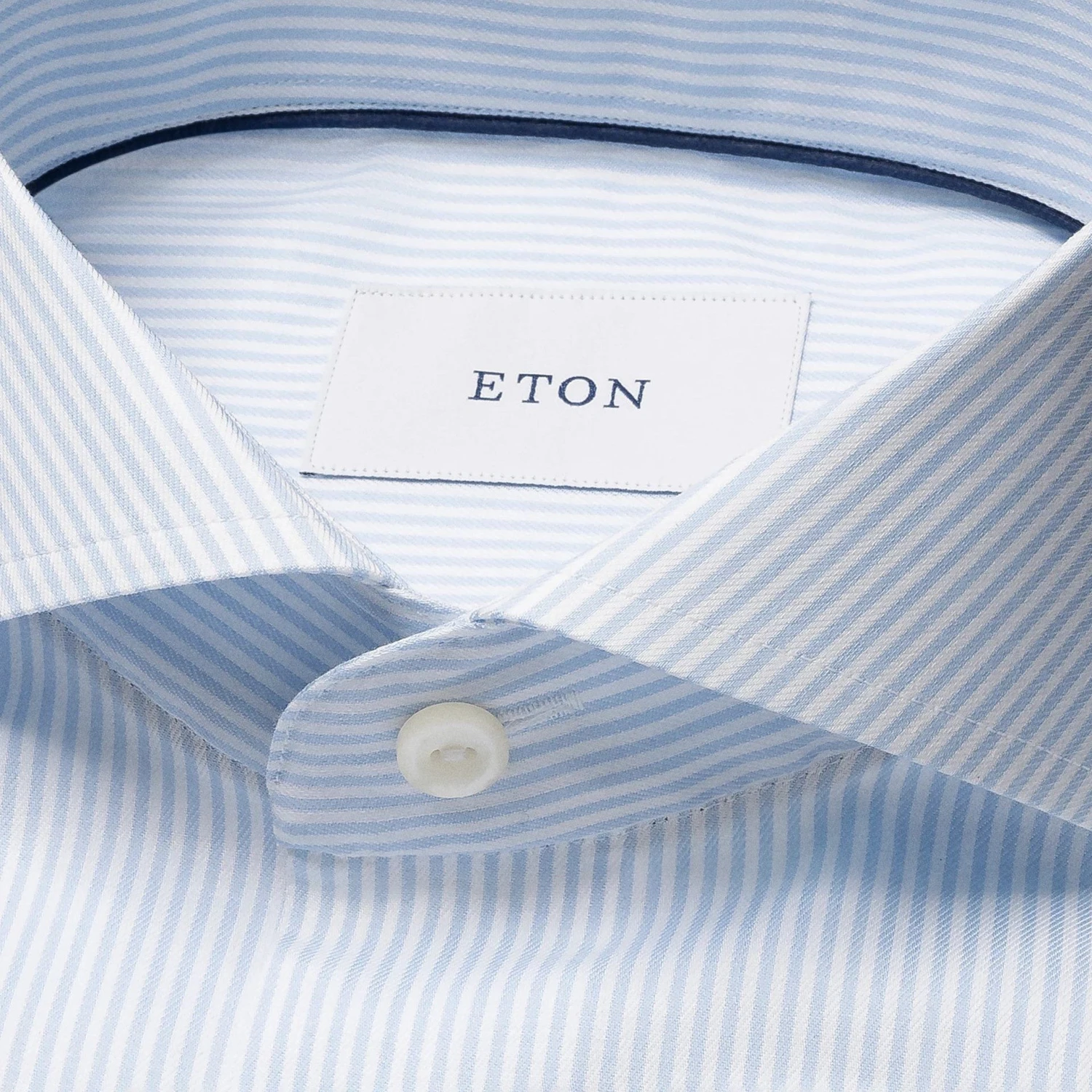 Light Blue Bengal Striped Cotton Lyocell Slim Fit Shirt - ETON 4 Light Blue Bengal Striped Cotton Lyocell Slim Fit Shirt - ETON - Image 2