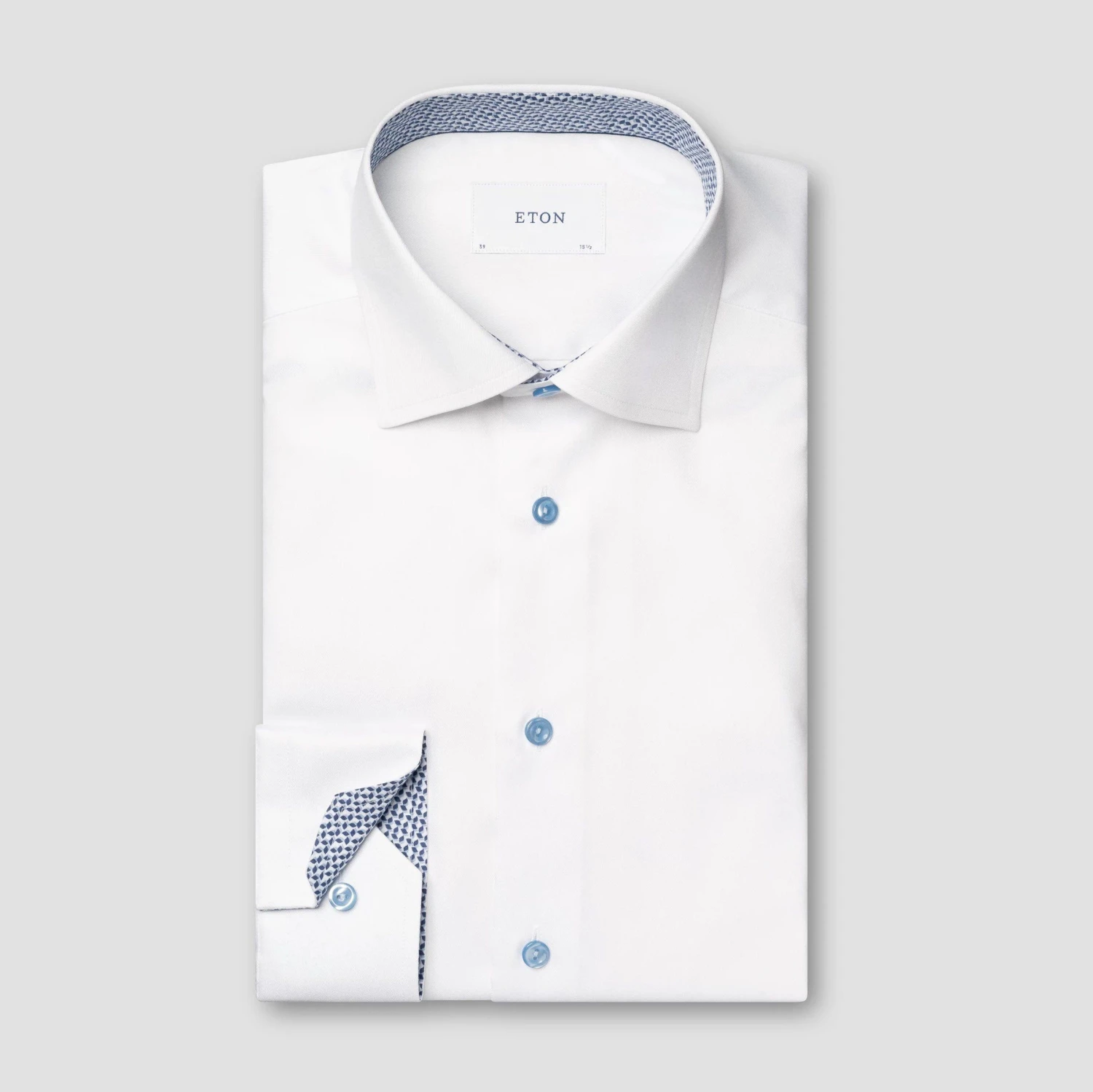 ETON White Solid Geometric Effect Signature Twill Slim Fit Shirt 3 ETON White Solid Geometric Effect Signature Twill Slim Fit Shirt