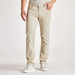 Light Beige Tencel-Cotton Regular Fit (Pipe) Jeans - ALBERTO 13 Light Beige Tencel-Cotton Regular Fit (Pipe) Jeans - ALBERTO -ETON Store 20083044061 1
