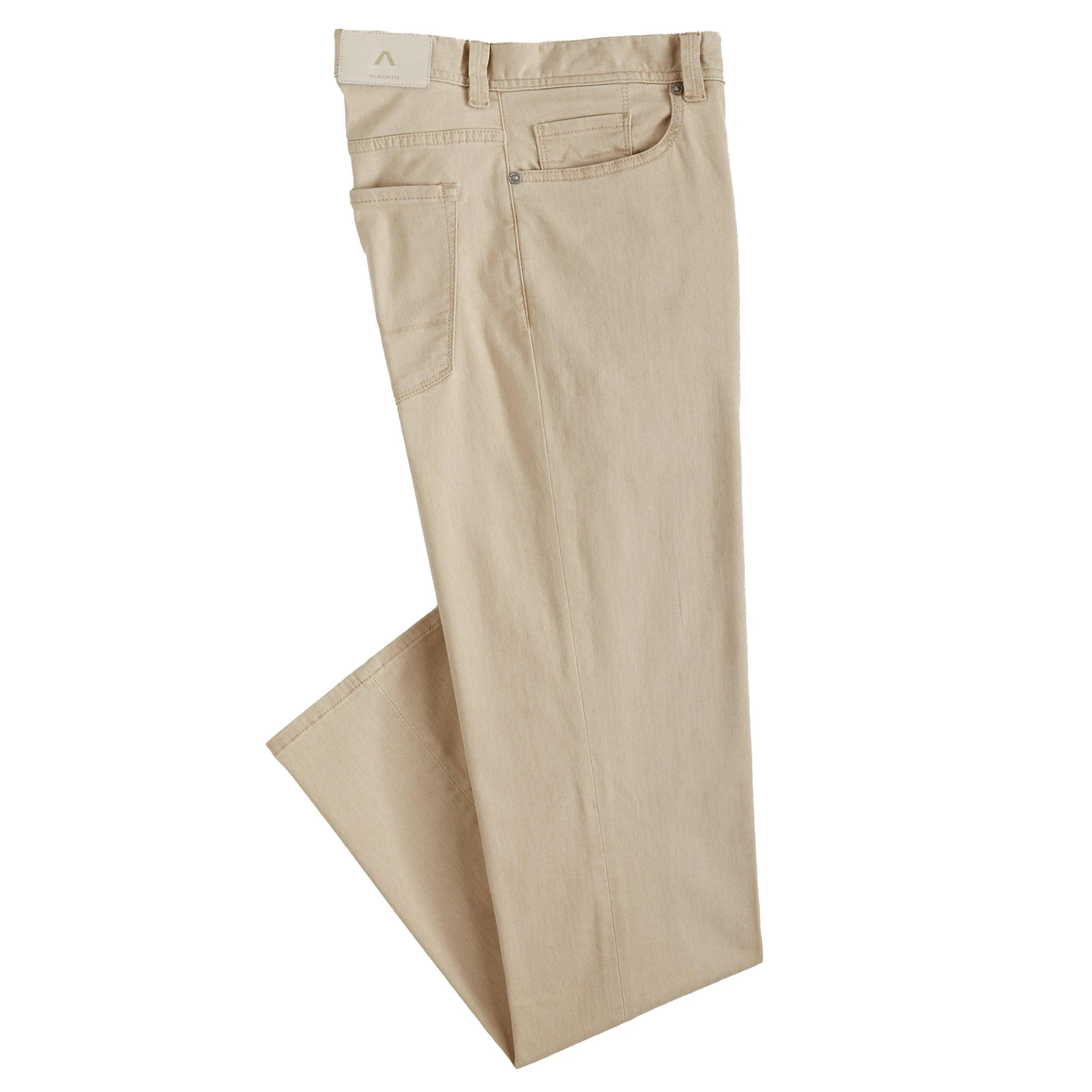 Light Beige Tencel-Cotton Regular Fit (Pipe) Jeans - ALBERTO 8 Light Beige Tencel-Cotton Regular Fit (Pipe) Jeans - ALBERTO - Image 6