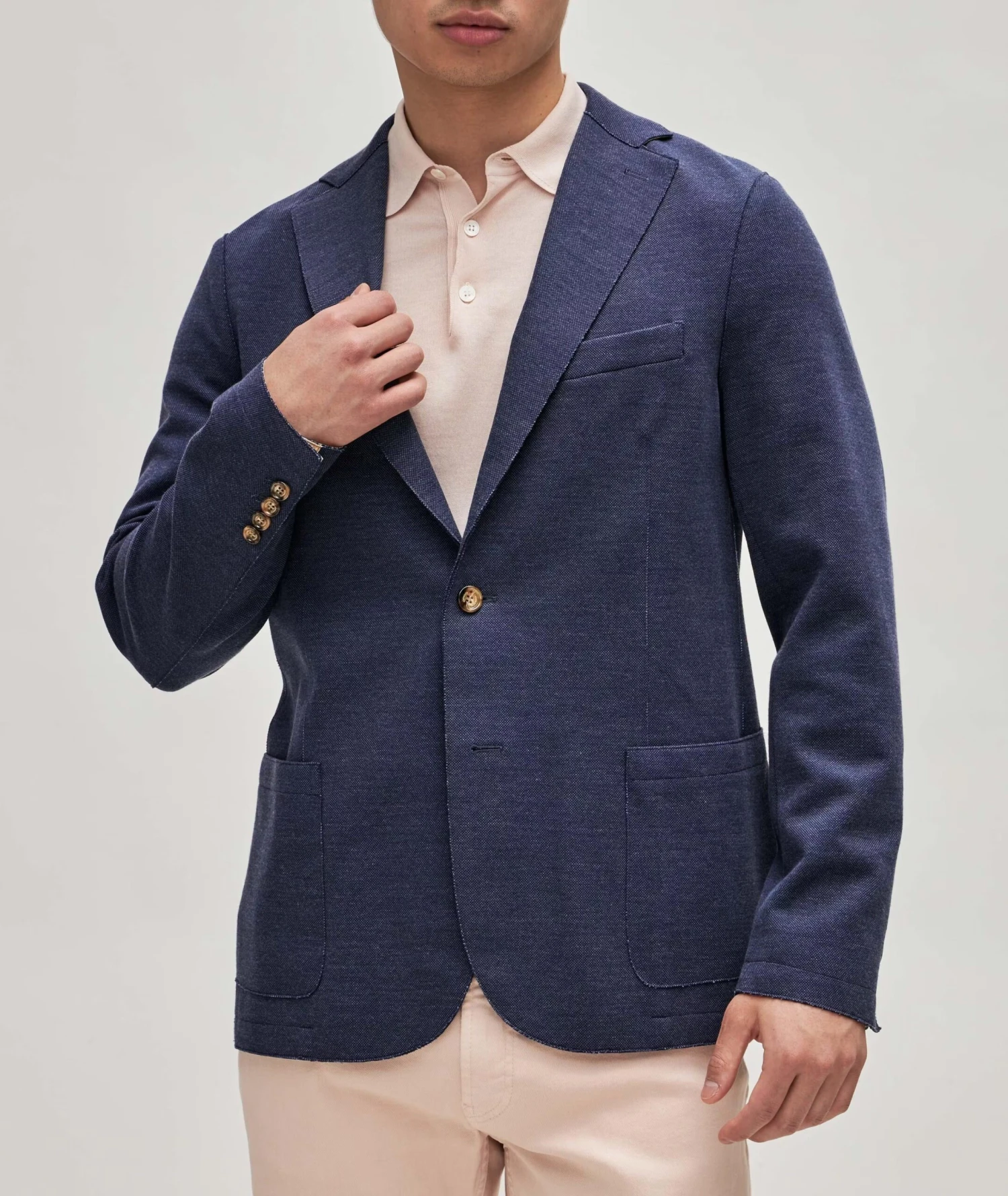 Navy Blue Cotton Stretch Contemporary Sport Jacket - ELEVENTY 5 Navy Blue Cotton Stretch Contemporary Sport Jacket - ELEVENTY - Image 3