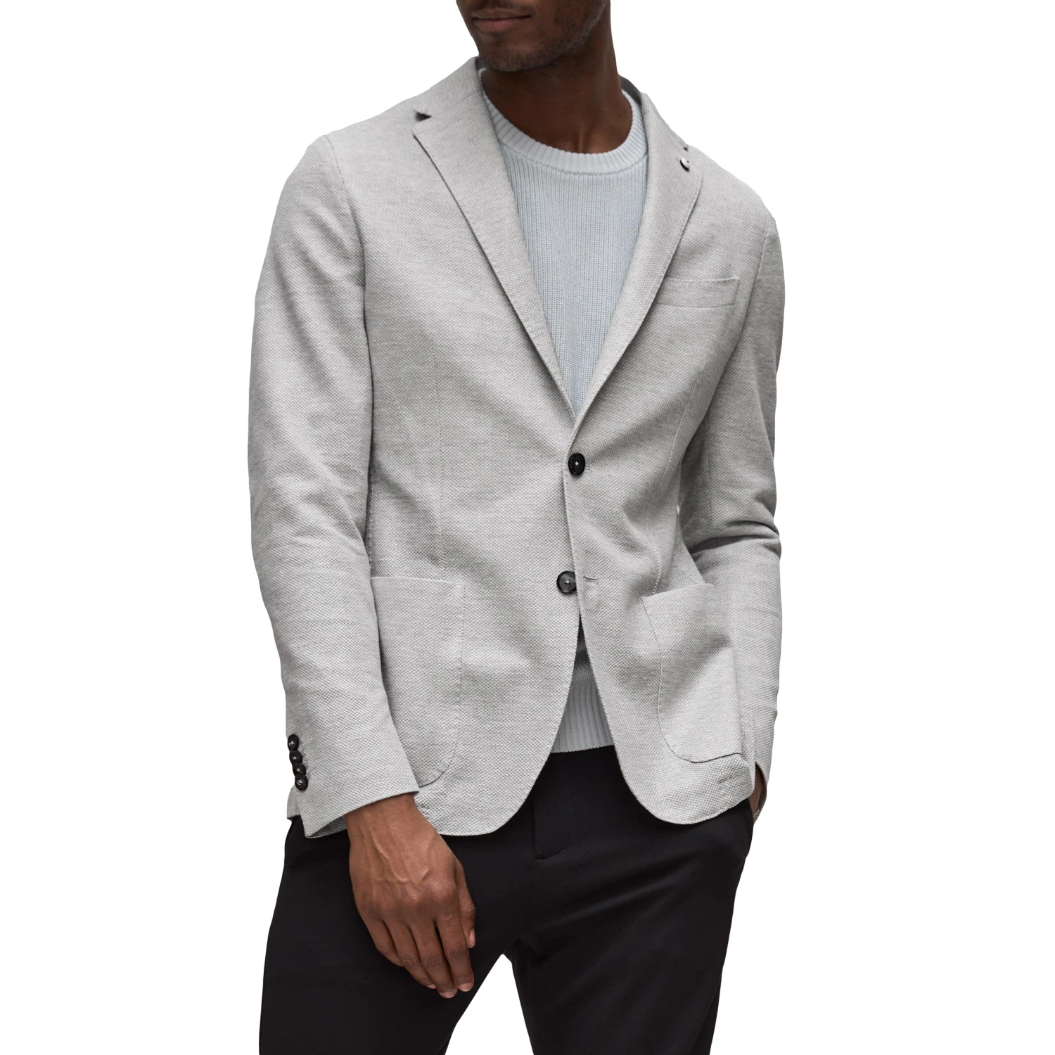Ice Gray Linen-Cotton Jersey Unconstructed Sport Jacket - L.B.M 1911 3 Ice Gray Linen-Cotton Jersey Unconstructed Sport Jacket - L.B.M 1911