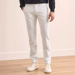 White Chino Gaberdine Stretch Chino - Mason's