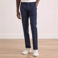 Navy Blue Chino Gaberdine Stretch - Mason's