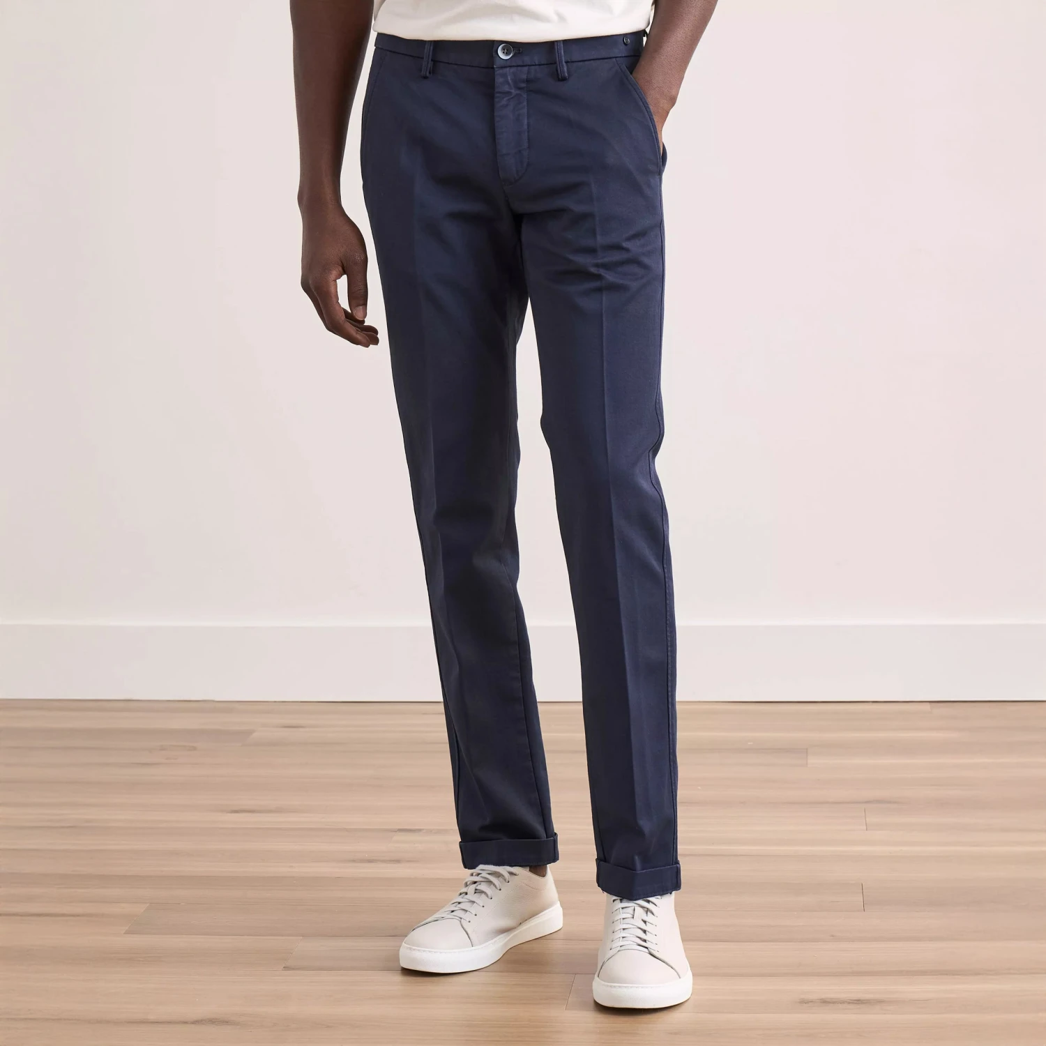 Navy Blue Chino Gaberdine Stretch - Mason's 3 Navy Blue Chino Gaberdine Stretch - Mason's