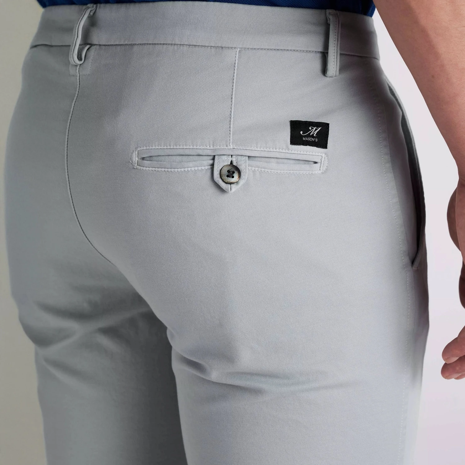 Light Gray Chino Gaberdine Stretch Slim Fit Pants - Mason's 9 Light Gray Chino Gaberdine Stretch Slim Fit Pants - Mason's - Image 7