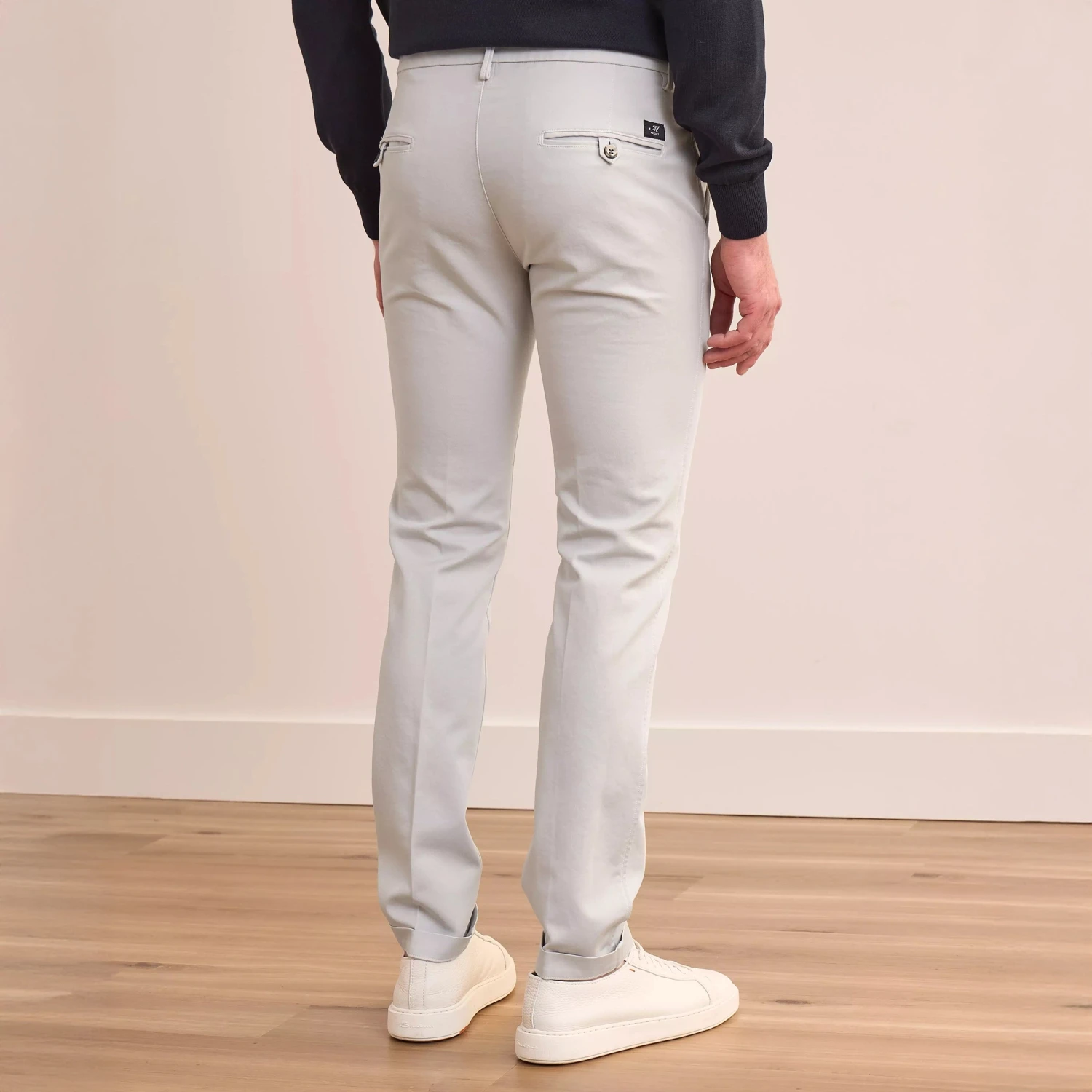 Light Gray Chino Gaberdine Stretch Slim Fit Pants - Mason's 11 Light Gray Chino Gaberdine Stretch Slim Fit Pants - Mason's - Image 9