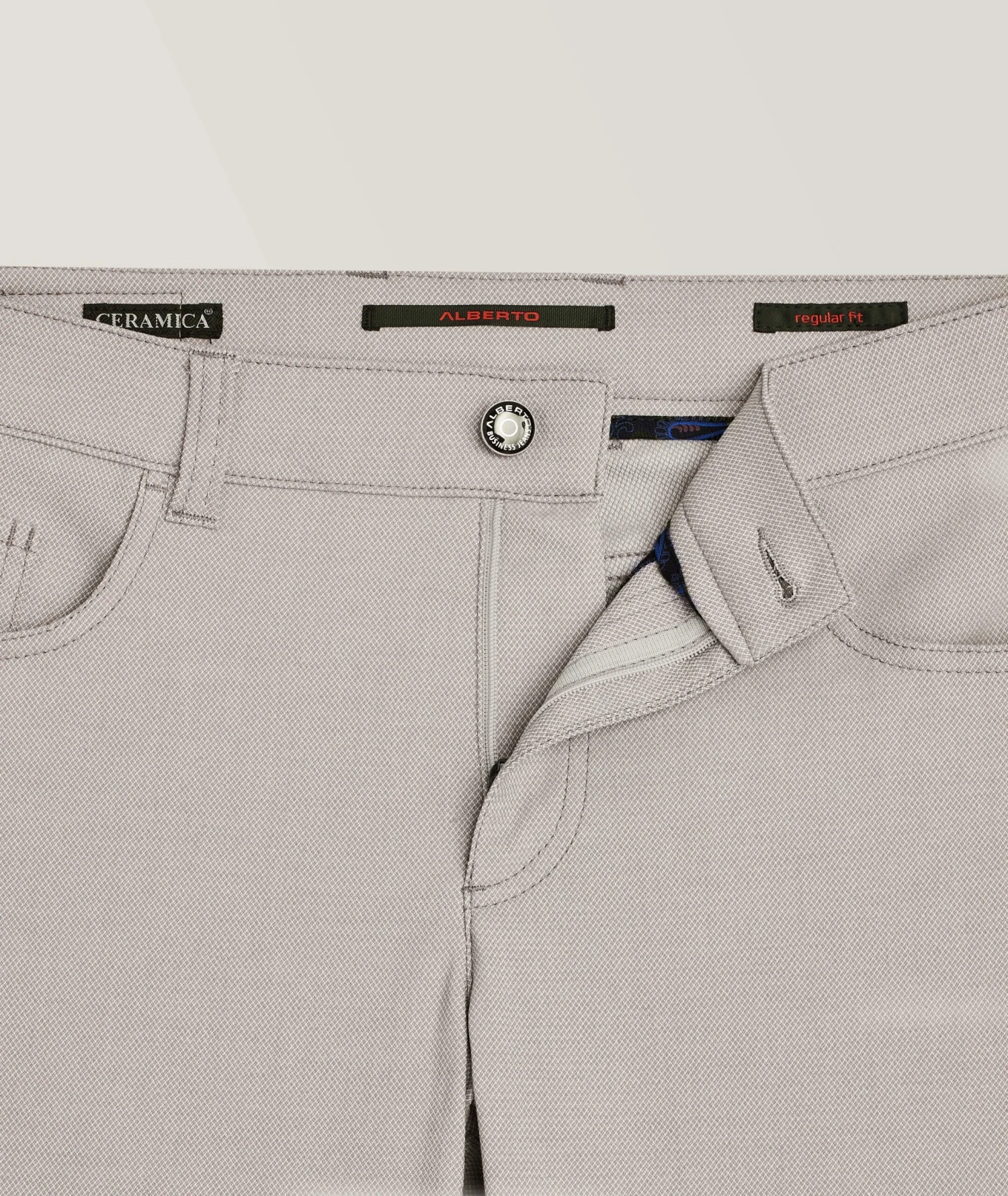 Two-Tone Beige Ceramica Pipe Five Pocket Pants - ALBERTO 4 Two-Tone Beige Ceramica Pipe Five Pocket Pants - ALBERTO - Image 2