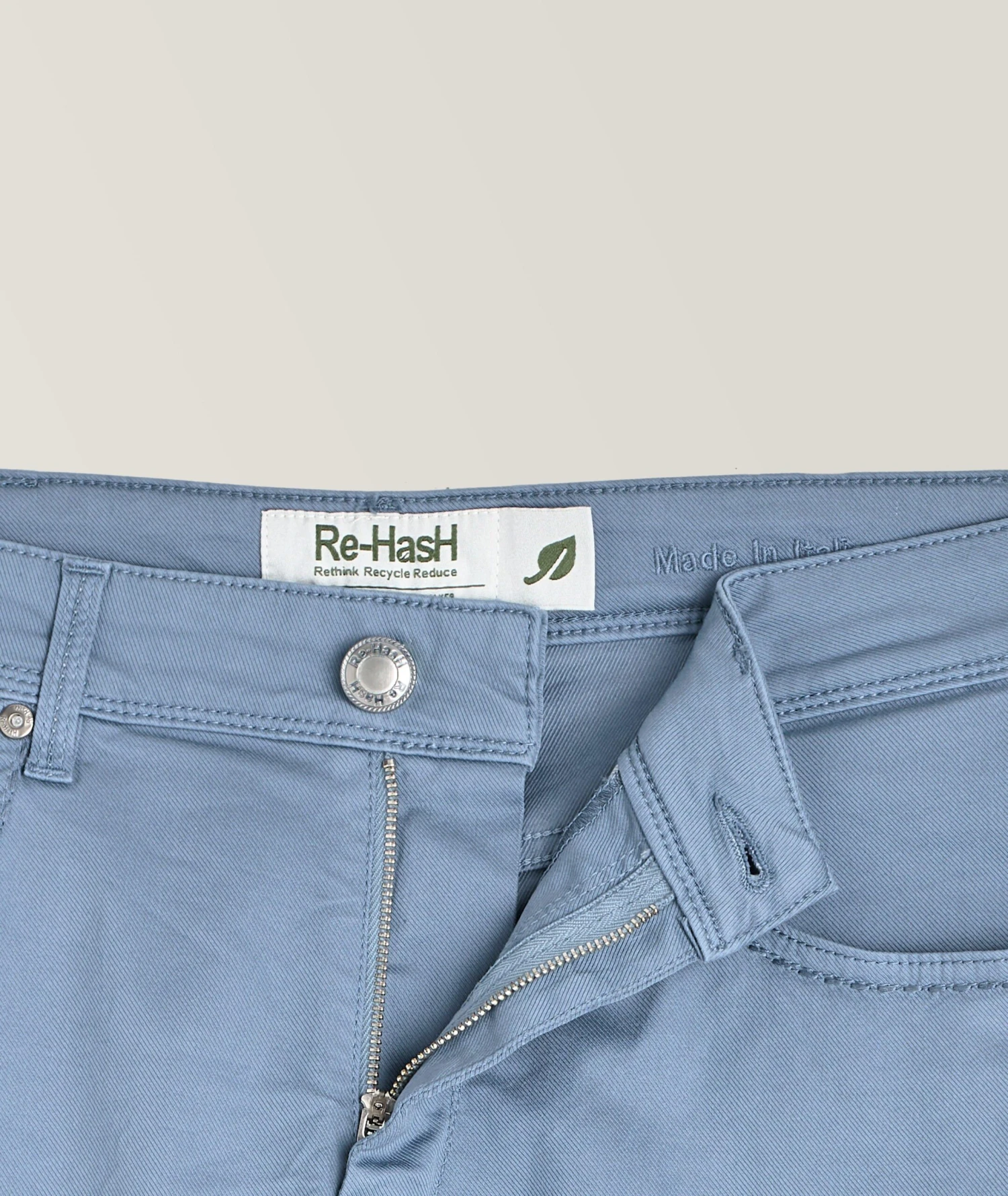 Light Blue Cotton-Lyocell Twill 5-Pocket Pants - Re-Hash 4 Light Blue Cotton-Lyocell Twill 5-Pocket Pants - Re-Hash - Image 2