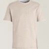 Beige Double-Collared Crew Neck Cotton T-Shirt - ELEVENTY PLATINUM