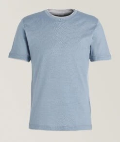 Light Blue Double-Collared Crew Neck Cotton T-Shirt - ELEVENTY PLATINUM 6 Light Blue Double-Collared Crew Neck Cotton T-Shirt - ELEVENTY PLATINUM -ETON Store 20139288041