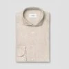 Beige Solid Linen Twill Slim Fit Casual Shirt - ETON