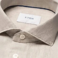 Beige Solid Linen Twill Slim Fit Casual Shirt - ETON 6 Beige Solid Linen Twill Slim Fit Casual Shirt - ETON -ETON Store 20148 a5bc37c8cc original