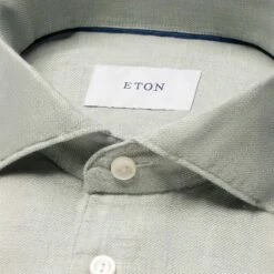 Mint Green Solid Linen Twill Slim Fit Casual Shirt - ETON -ETON Store 20150 387cf77705 original