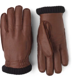 Chocolate Brown Deerskin Primaloft Leather Gloves - Hestra