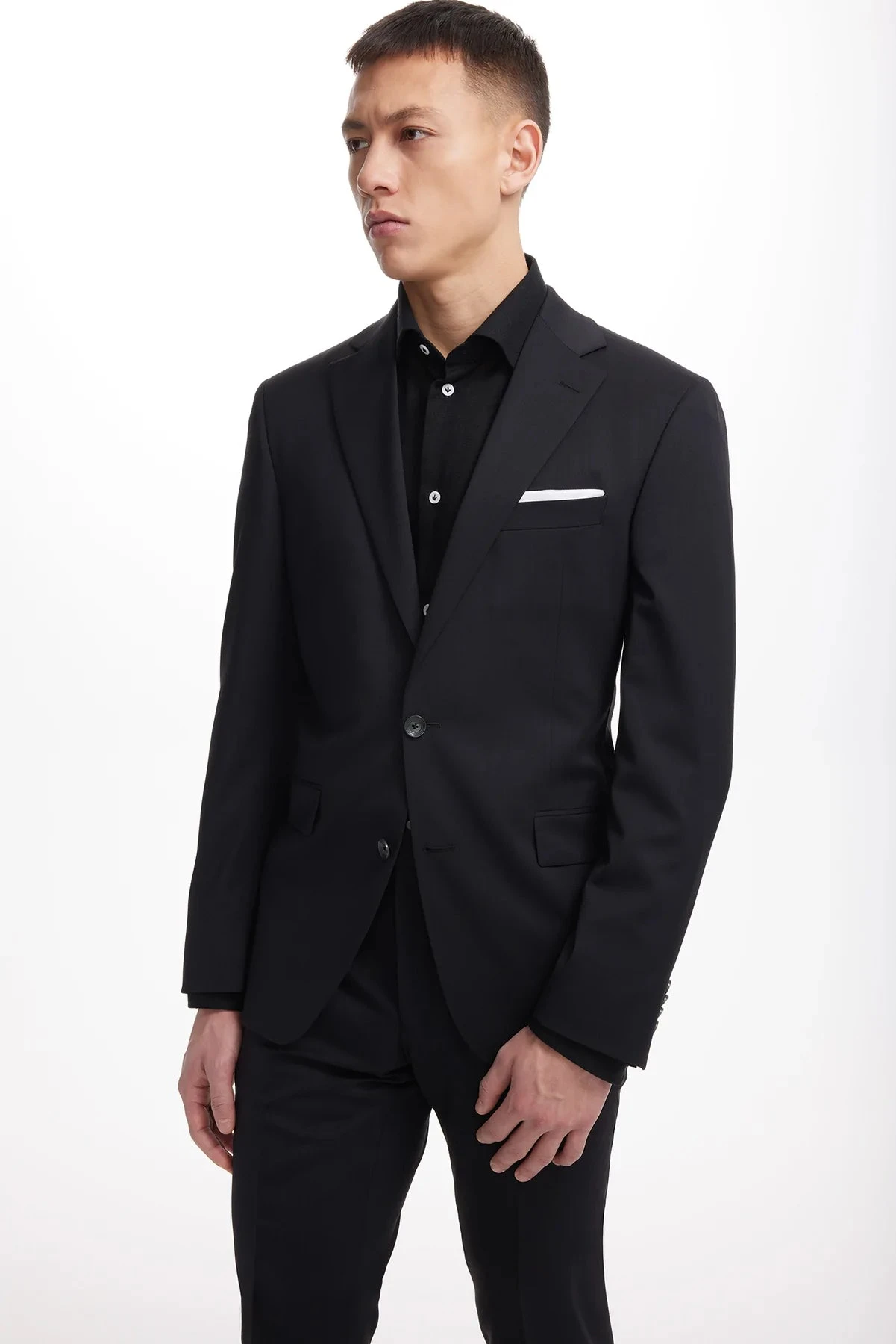 Solid Black Esprit Modern Fit Wool Suit 5 Solid Black Esprit Modern Fit Wool Suit - Image 3