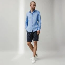 Navy Stretch Cotton Bermuda Shorts - Mason's 8 Navy Stretch Cotton Bermuda Shorts - Mason's -ETON Store 2024 02 05 Constantin 2277 T