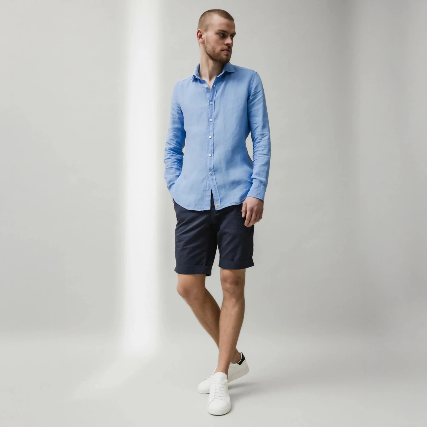 Navy Stretch Cotton Bermuda Shorts - Mason's 5 Navy Stretch Cotton Bermuda Shorts - Mason's - Image 3