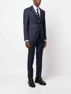 Blue Neat Mantua Contemporary Fit Suit - Luigi Bianchi