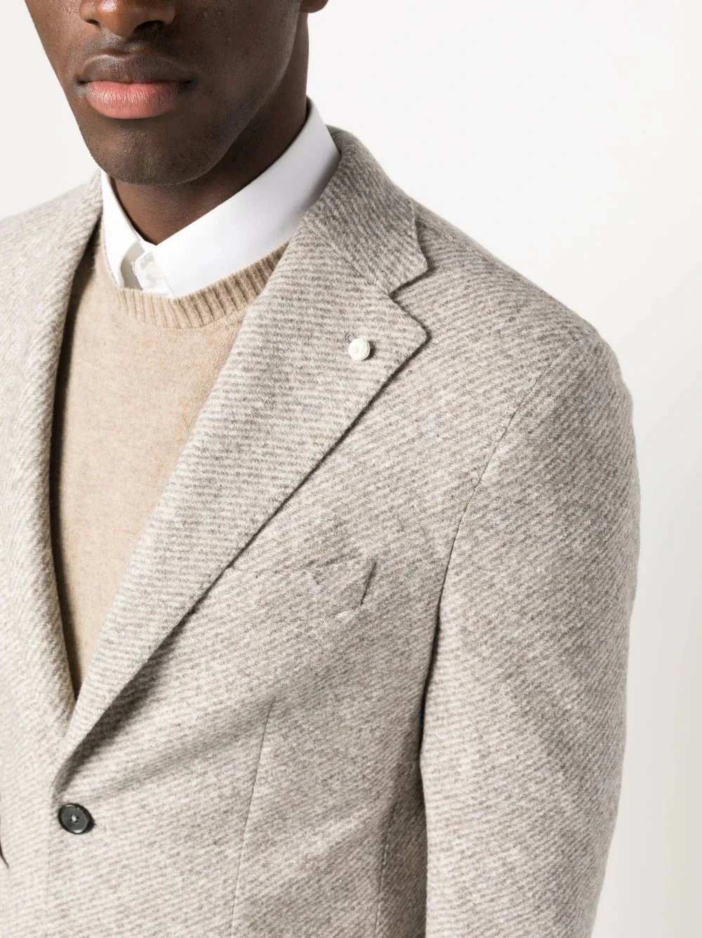 Oatmeal Cotton Contemporary Fit Sport Jacket - LBM 1911 5 Oatmeal Cotton Contemporary Fit Sport Jacket - LBM 1911 - Image 3