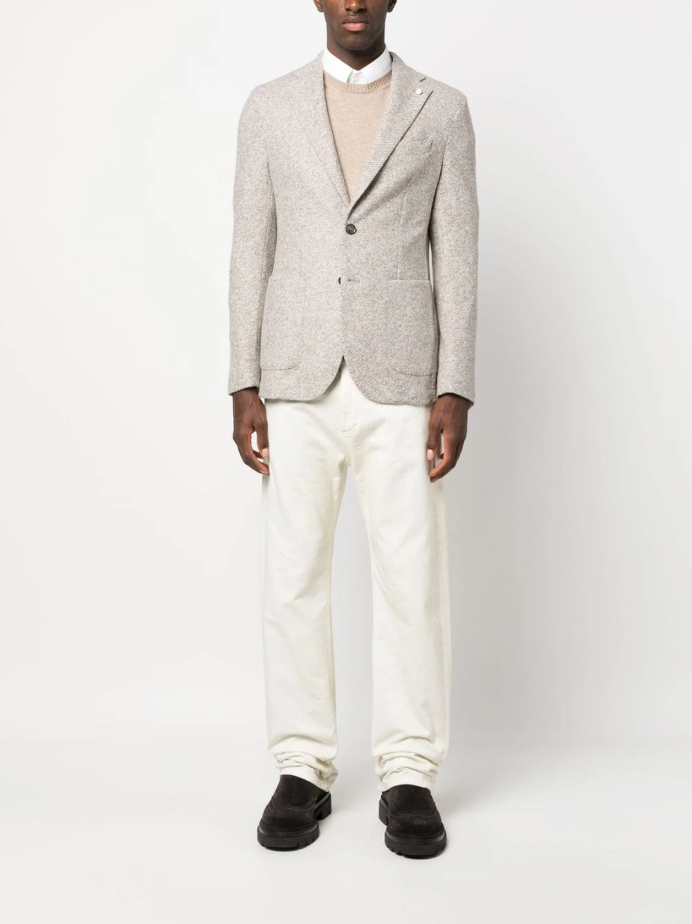 Oatmeal Cotton Contemporary Fit Sport Jacket - LBM 1911 6 Oatmeal Cotton Contemporary Fit Sport Jacket - LBM 1911 - Image 4