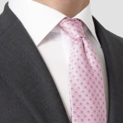 Pink Micro Floral Woven Silk Tie - ETON 8 Pink Micro Floral Woven Silk Tie - ETON -ETON Store 21236 d8d03ab526 original