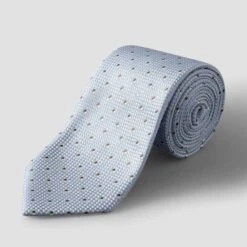 Light Blue Pin-Dot Woven Silk Tie - ETON
