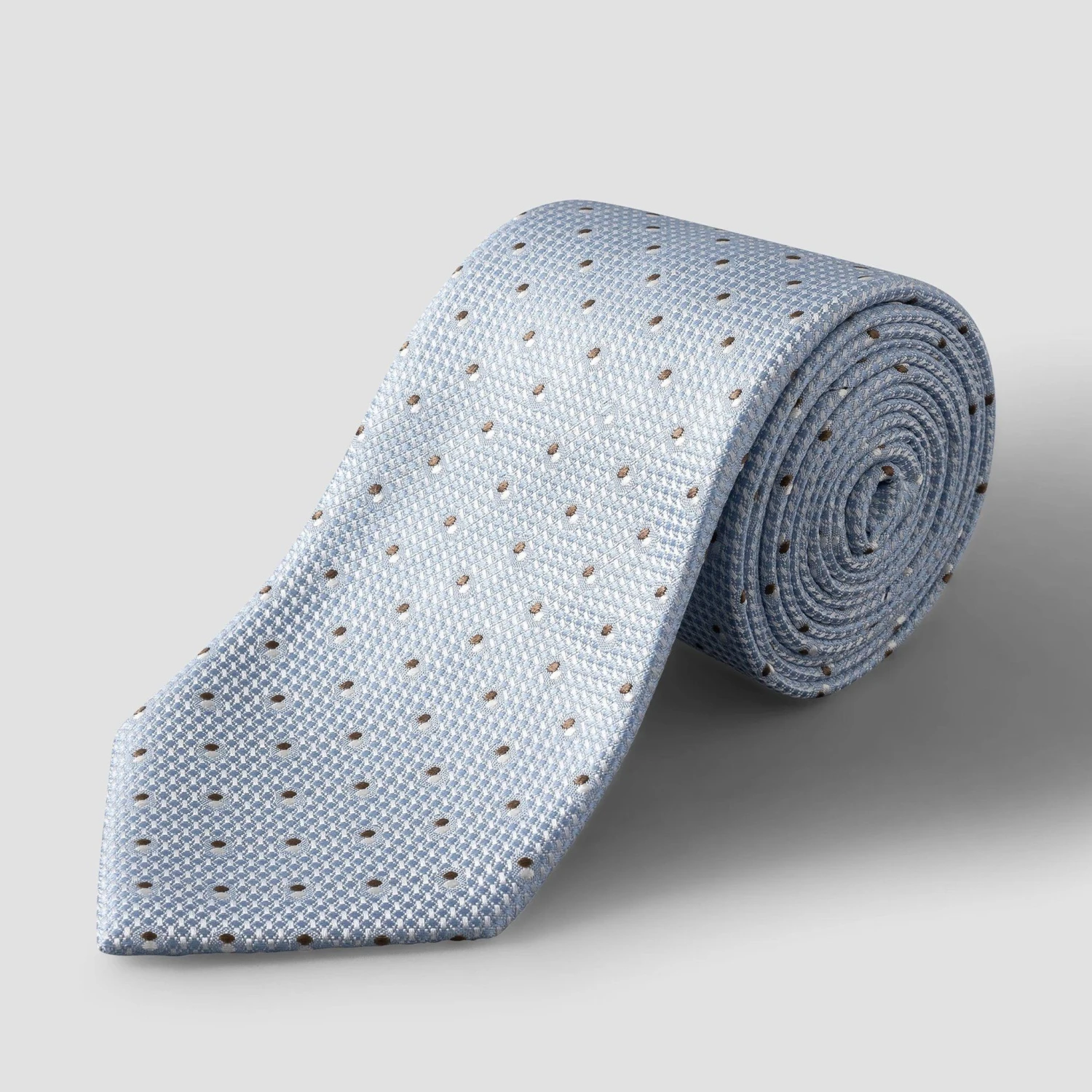 Light Blue Pin-Dot Woven Silk Tie - ETON 3 Light Blue Pin-Dot Woven Silk Tie - ETON