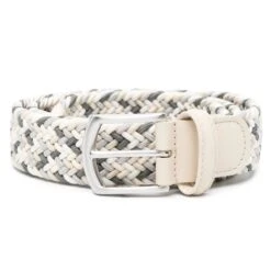 Gray & Butter Cream Multicolour Woven Elastic Belt - Anderson's