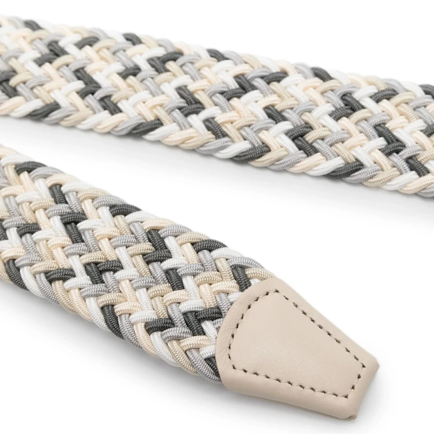 Gray & Butter Cream Multicolour Woven Elastic Belt - Anderson's 4 Gray & Butter Cream Multicolour Woven Elastic Belt - Anderson's - Image 2