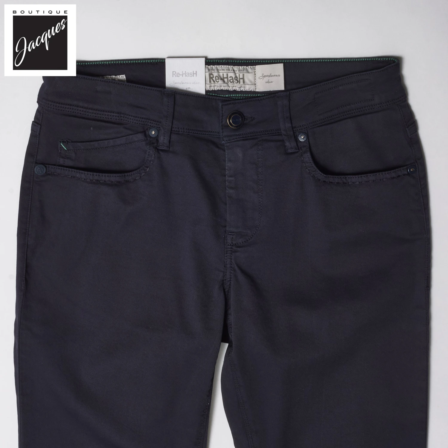Midnight Blue Cotton-Lyocell Slim Fit Five Pocket Pants - Re-Hash 4 Midnight Blue Cotton-Lyocell Slim Fit Five Pocket Pants - Re-Hash - Image 2