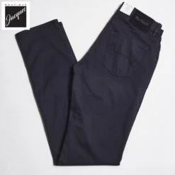 Midnight Blue Cotton-Lyocell Slim Fit Five Pocket Pants - Re-Hash