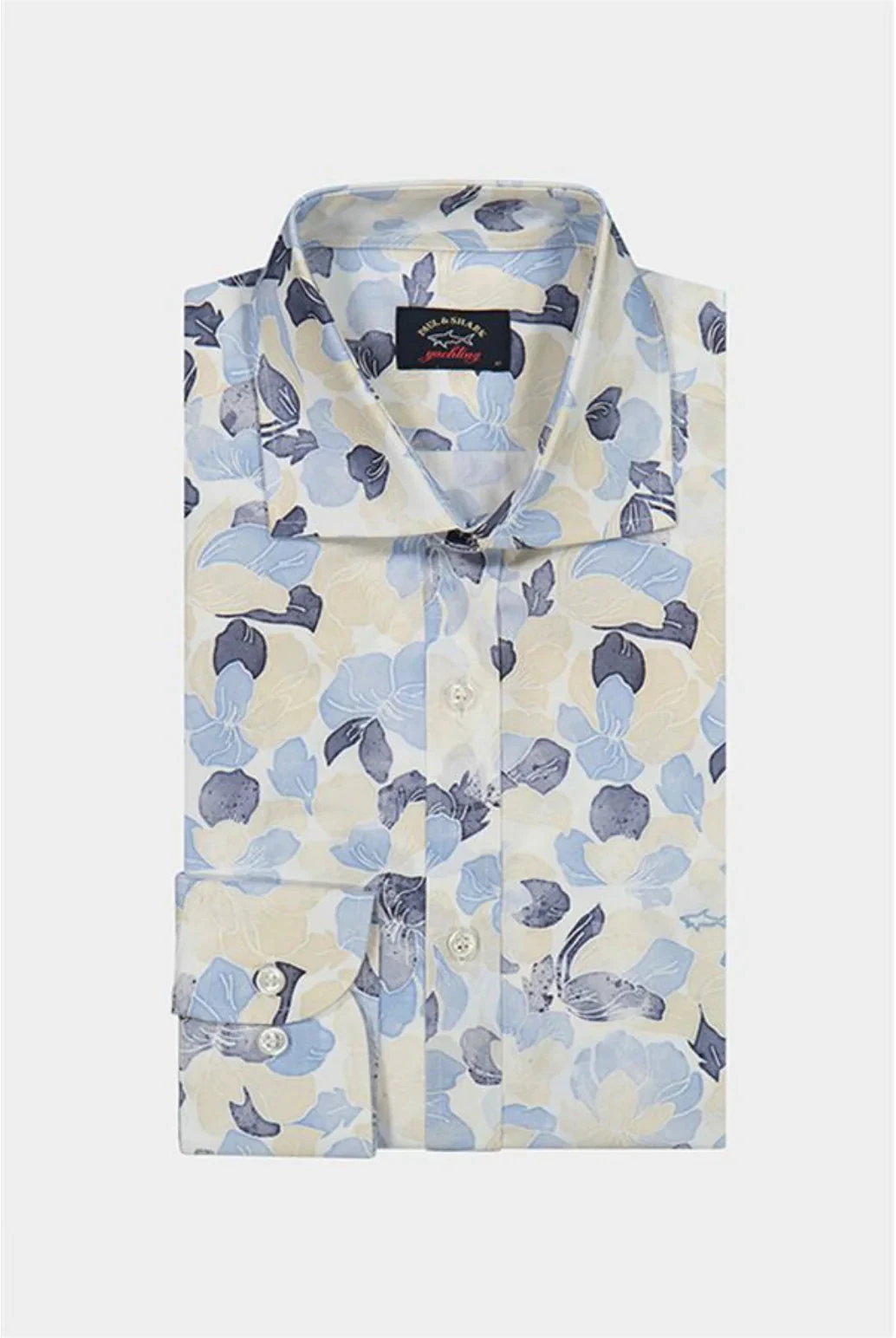 Paul&Shark Blue Floral Poplin Casual Shirt - Paul & Shark 10 Paul&Shark Blue Floral Poplin Casual Shirt - Paul & Shark - Image 8