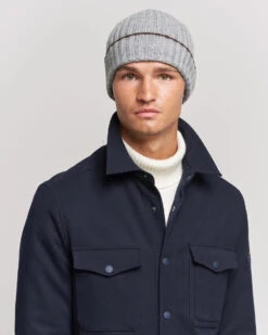 Grey Ribbed Cashmere & Cotton Hat - Stenströms -ETON Store 23641410 2