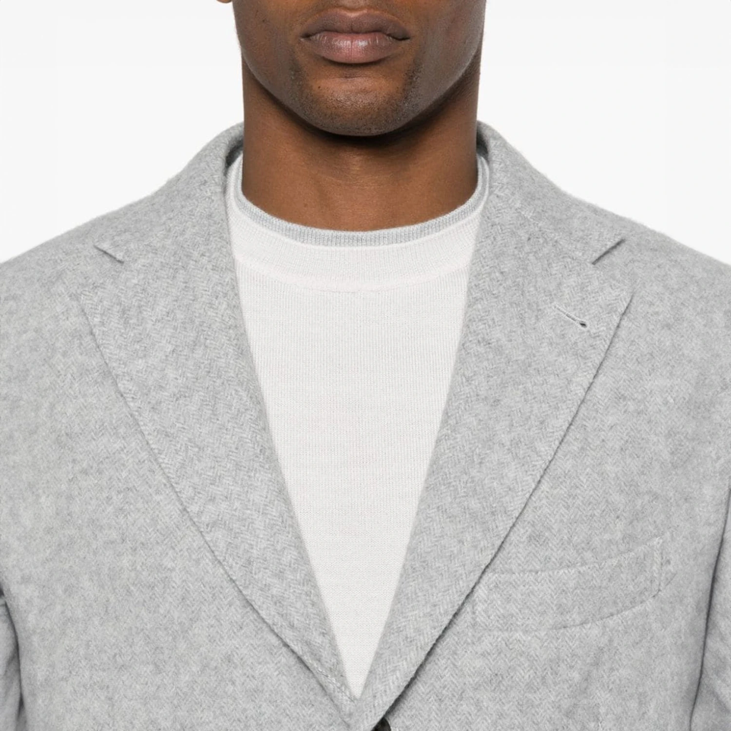 Gray Mélange Herringbone Wool-Cashmere Contemporary Sport Jacket - ELEVENTY 5 Gray Mélange Herringbone Wool-Cashmere Contemporary Sport Jacket - ELEVENTY - Image 3