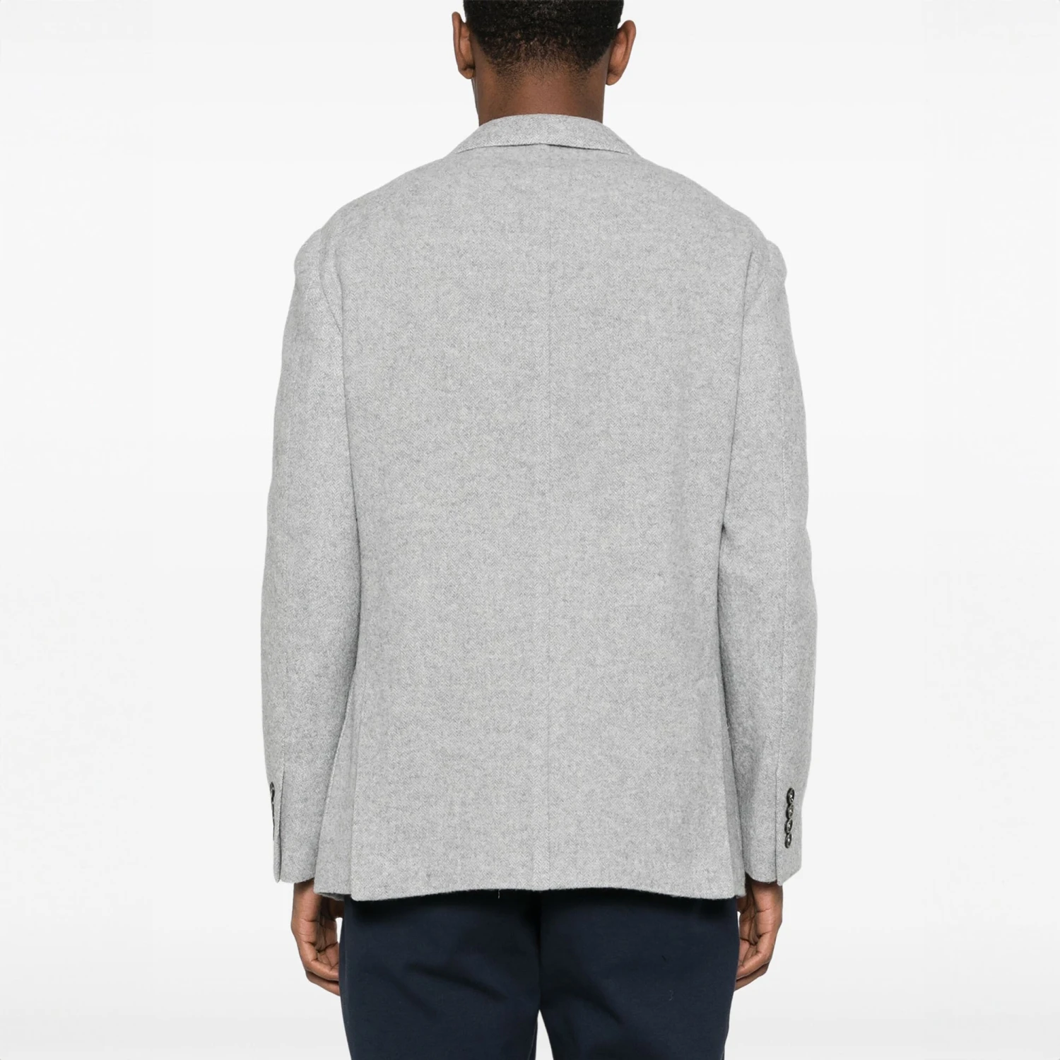 Gray Mélange Herringbone Wool-Cashmere Contemporary Sport Jacket - ELEVENTY 7 Gray Mélange Herringbone Wool-Cashmere Contemporary Sport Jacket - ELEVENTY - Image 5