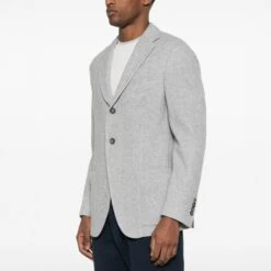 Gray Mélange Herringbone Wool-Cashmere Contemporary Sport Jacket - ELEVENTY 11 Gray Mélange Herringbone Wool-Cashmere Contemporary Sport Jacket - ELEVENTY -ETON Store 23956574 54120499 1000