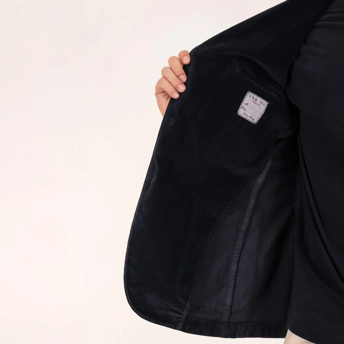 Navy Blue Cotton-Lyocell Velvet Contemporary Sport Jacket - L.B.M. 1911 14 Navy Blue Cotton-Lyocell Velvet Contemporary Sport Jacket - L.B.M. 1911 - Image 12