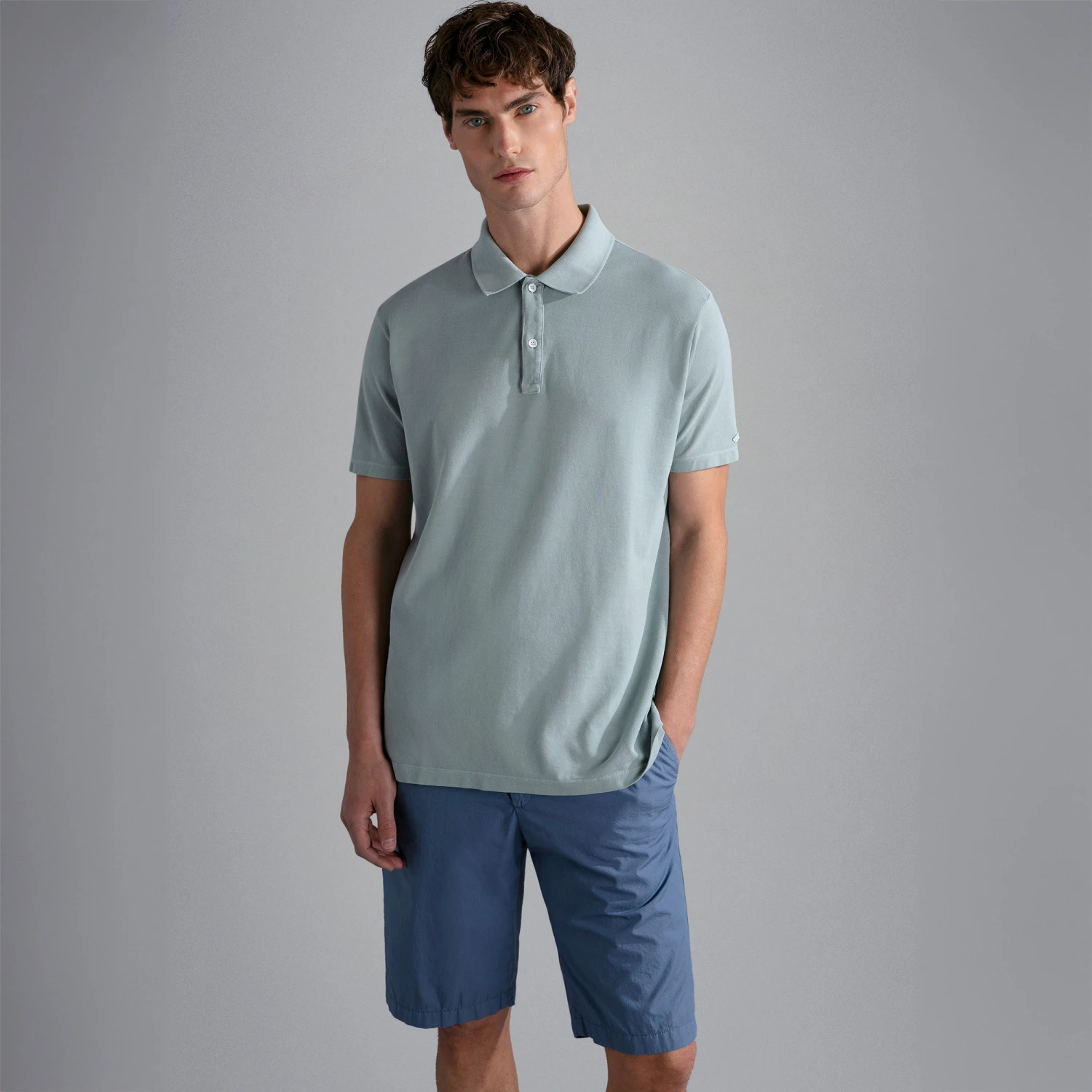 Paul&Shark Ether Green Garment Dyed Short Sleeve Cotton Polo Shirt - PAUL & SHARK 4 Paul&Shark Ether Green Garment Dyed Short Sleeve Cotton Polo Shirt - PAUL & SHARK - Image 2
