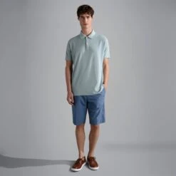 Paul&Shark Ether Green Garment Dyed Short Sleeve Cotton Polo Shirt - PAUL & SHARK 10 Paul&Shark Ether Green Garment Dyed Short Sleeve Cotton Polo Shirt - PAUL & SHARK -ETON Store 24411204 072 II lf