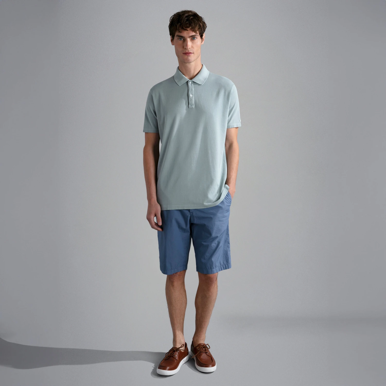 Paul&Shark Ether Green Garment Dyed Short Sleeve Cotton Polo Shirt - PAUL & SHARK 5 Paul&Shark Ether Green Garment Dyed Short Sleeve Cotton Polo Shirt - PAUL & SHARK - Image 3