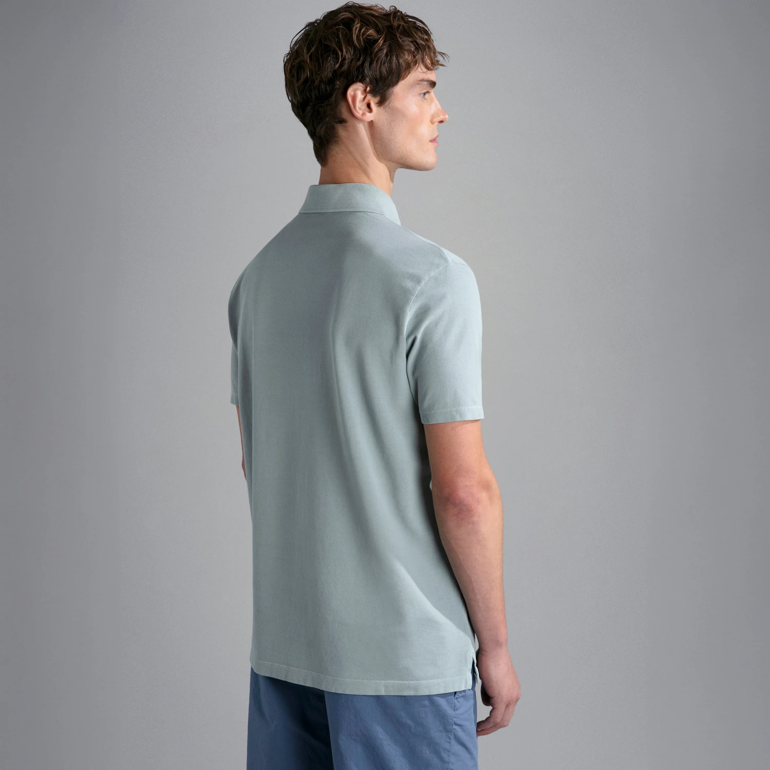 Paul&Shark Ether Green Garment Dyed Short Sleeve Cotton Polo Shirt - PAUL & SHARK 6 Paul&Shark Ether Green Garment Dyed Short Sleeve Cotton Polo Shirt - PAUL & SHARK - Image 4