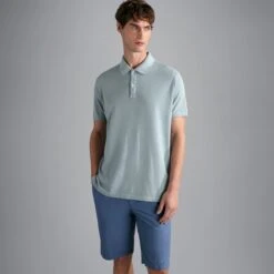 Paul&Shark Ether Green Garment Dyed Short Sleeve Cotton Polo Shirt - PAUL & SHARK 12 Paul&Shark Ether Green Garment Dyed Short Sleeve Cotton Polo Shirt - PAUL & SHARK -ETON Store 24411204 072 af